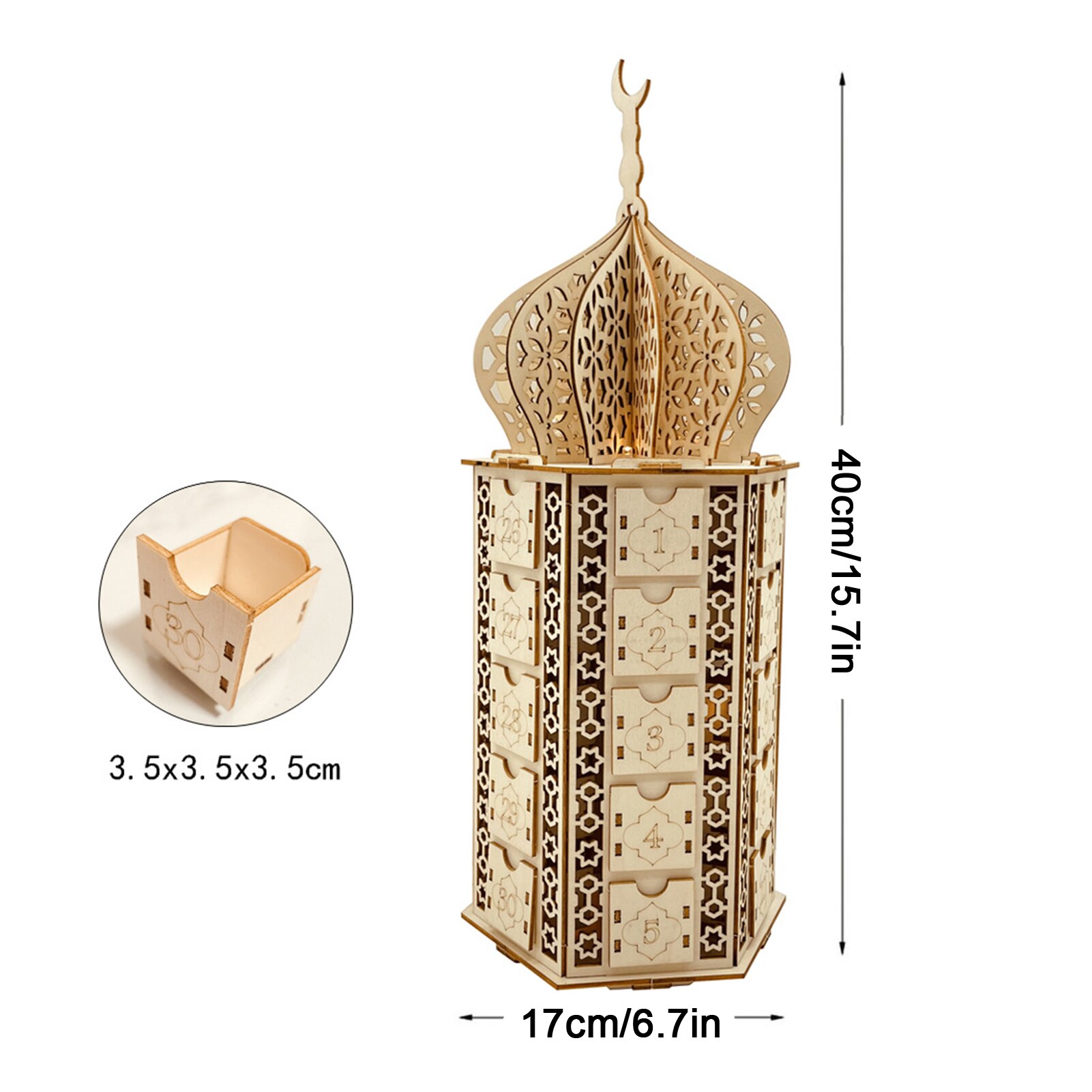 Wooden Ramadan Calendar Eid DIY Wooden Countdown Calendar Cabinet Countdown To Eid Al-Fitr Ramadan Calendar Decoration