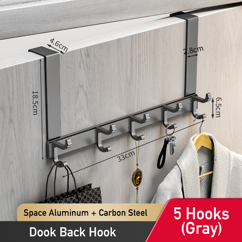 Metal dørbøjle til hjemmet køkken badeværelse bruserum over døren kroge aftagelig tøj frakkeophæng opbevaring organisering: Bronze