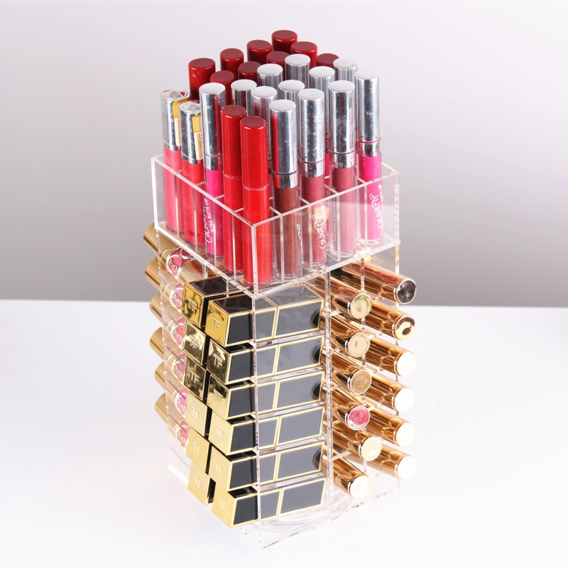 Hoge Capaciteit Roterende Acryl Make Organizer Storage Case Lipstick Houder Dozen Roterende Lipgloss Organizer Display Dozen