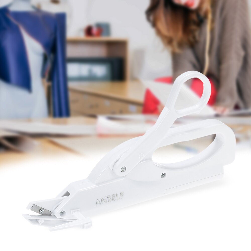 Anself-Tijeras automáticas eléctricas multiusos, máquina de corte de costura de tela eléctrica de mano segura