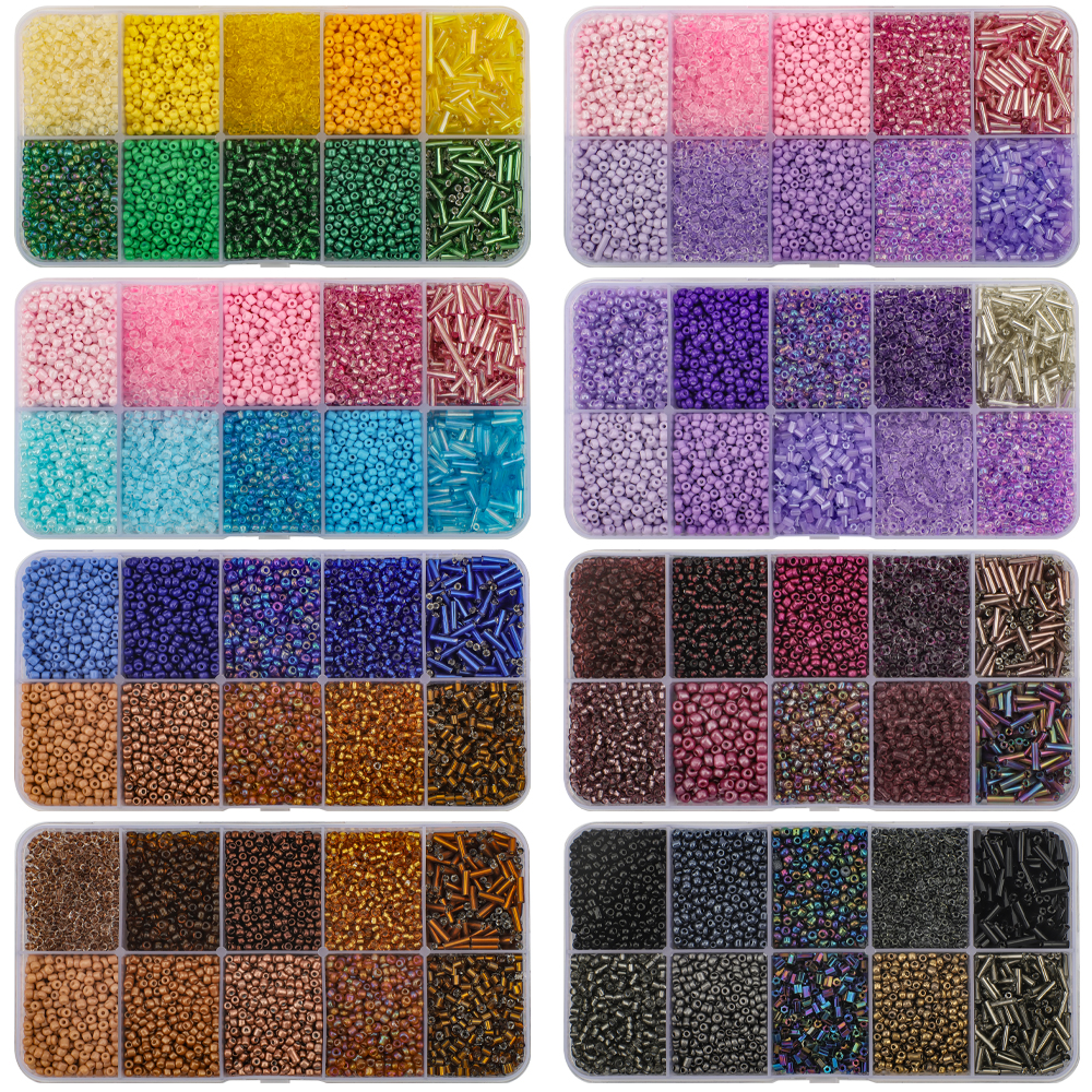 130g/set Glass Round Seed Beads Tube Loose Beads DIY Bracelet Necklace Czech Crystal For Jewelry Making Handmade Accessories