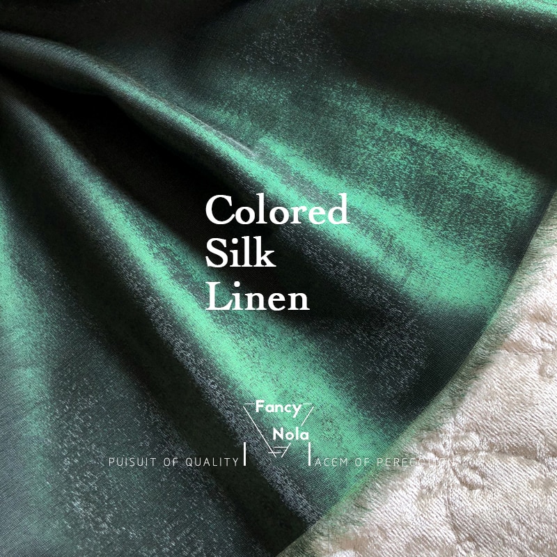 Gekleurde Zijde Linnen-Emerald Green Hoogwaardige Heldere Glossy Zijde Linnen 150Cm Breedte Glad Draperen High Jurk stof AZ001