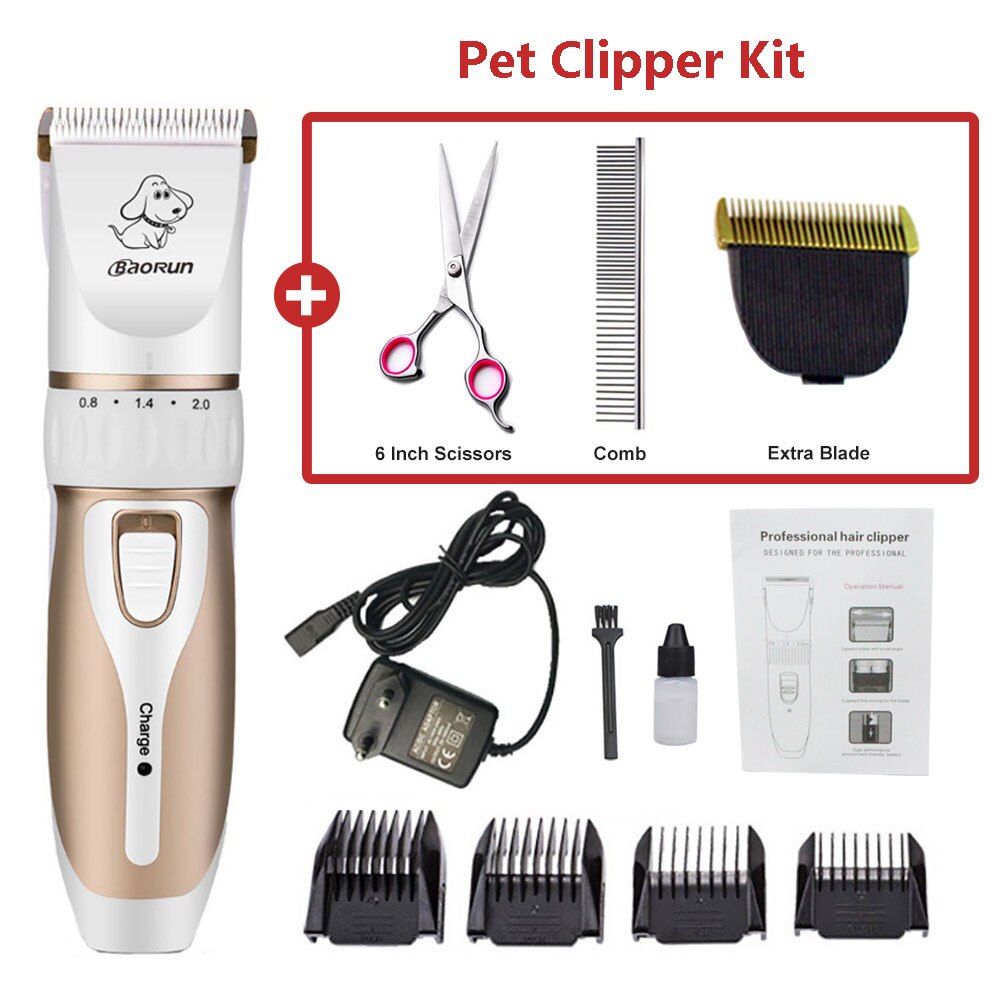 Tondeuse Chien Professionnelle Tondeuse Chien Poil Long Epais Electrique Tondeuse pour Chien pour Chats et Animaux Silencieux Rechargeable Electrique Tondeuse pour Chien et Chat Dog Clipper Kit: Pet Clipper Kit