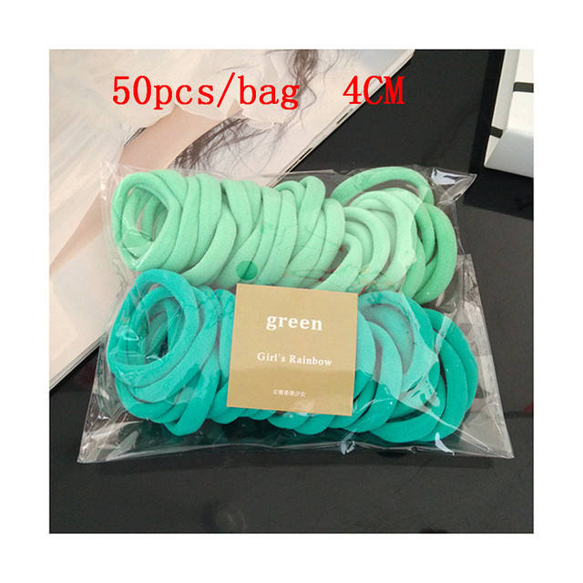 50/100 Uds nuevas mujeres niñas colores caramelo Nylon básico Scrunchie lazo para el cabello Cola de Caballo sujetar bandas de goma para el cabello accesorios para el cabello de: Plata