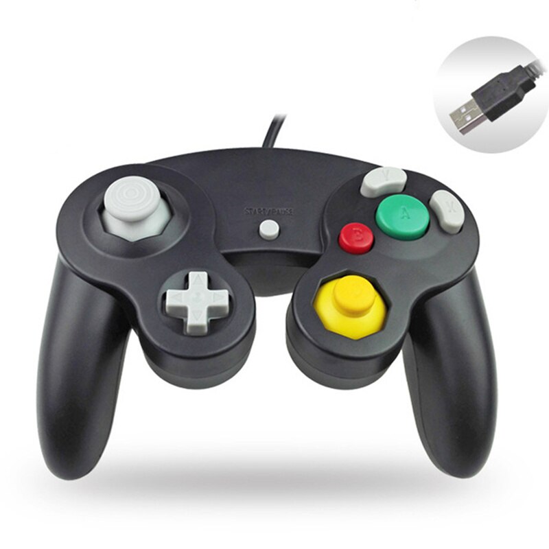 PC USB Bedrade Controller Joypad Joystick Voor Nintendo Gamepads Voor NGC GC Voor MAC Computer Gamepad Voor Gamecube: Black