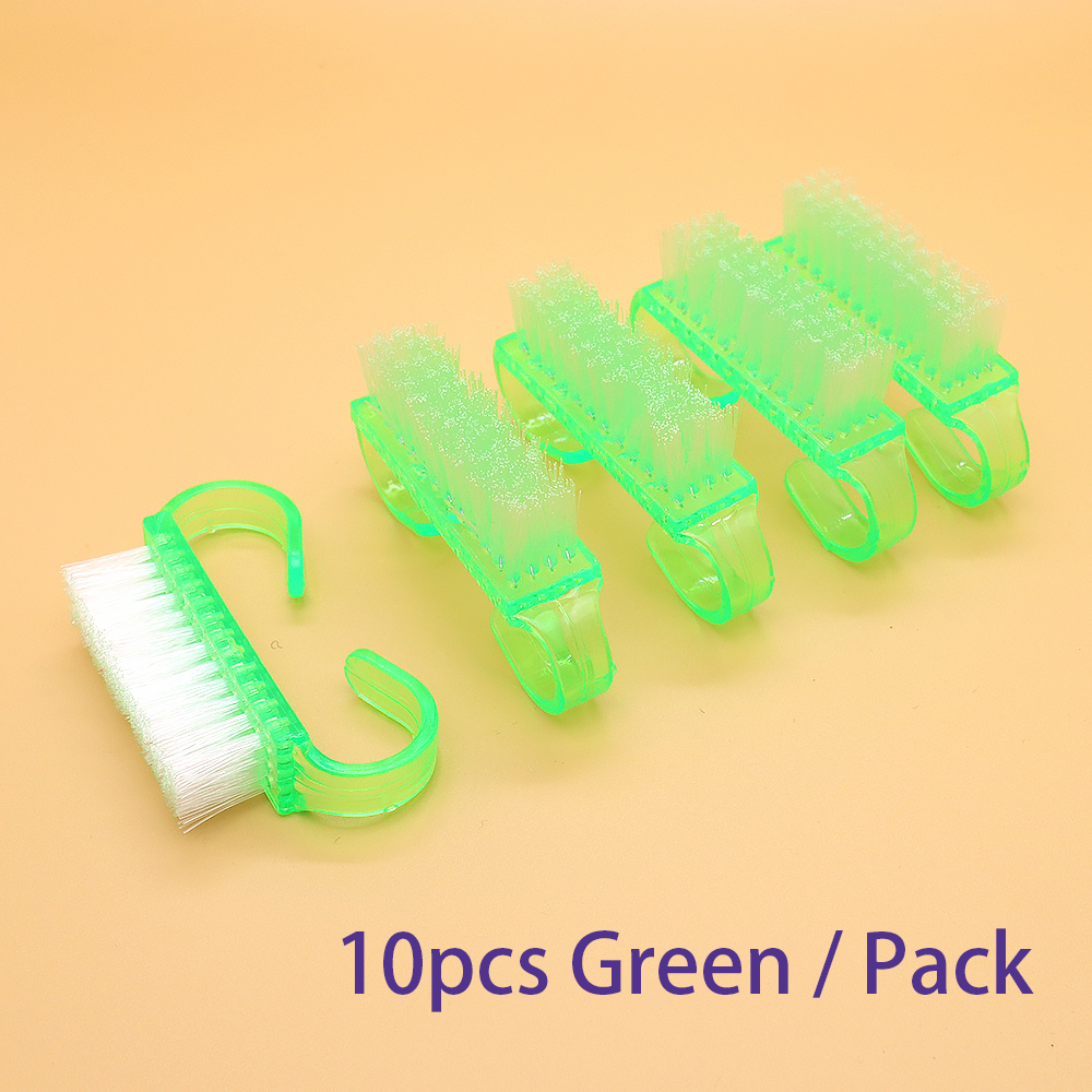 Top Cleaning Nail Brush Nail Art Plastic Soft Remove Dust Finger Care UV Gel Manicure Pedicure Tool Makeup Brushes Scrubbing: Yellow