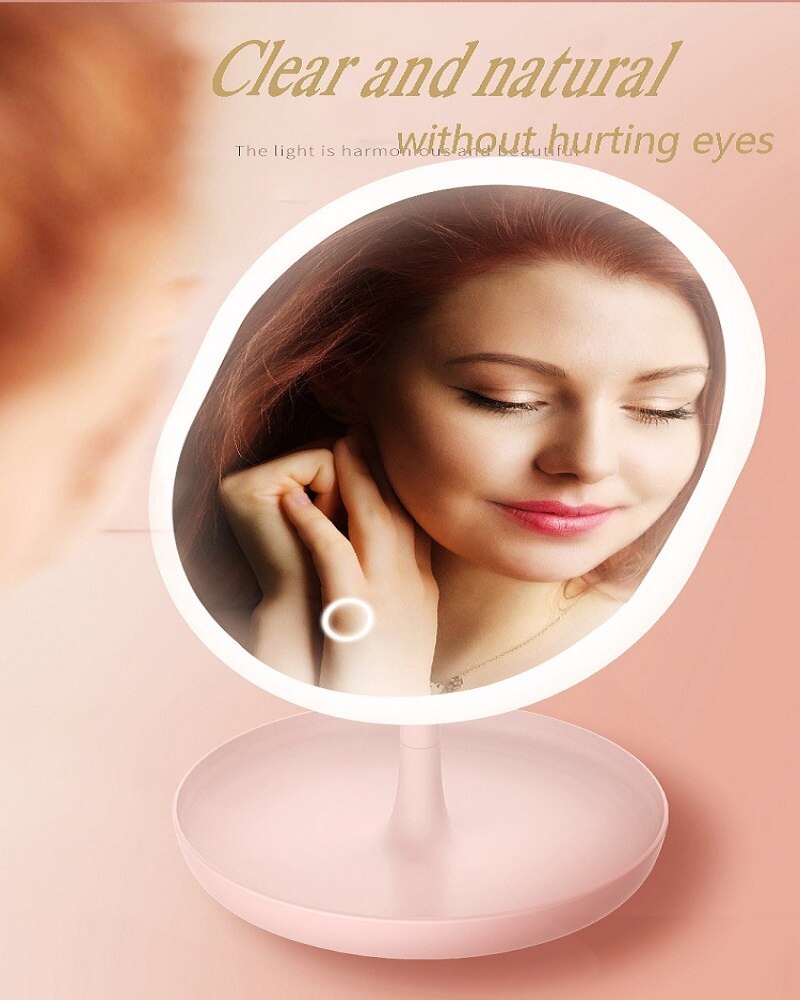 Peili meikkivalo peilit led-- peilivalo säädettävä valaistus kosketusnäyttö meikkipeili usb lataus ja irrotettava