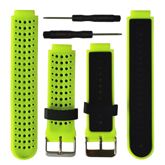 Silicone Replacement Belt Wrist Band Watch Strap for Garmin Forerunner 220 230 235 630 620 735 Approach S20 S5 S6 Smart Watch: Green Black