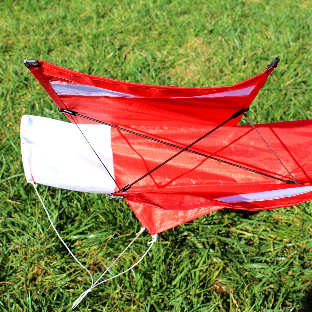 3D Single-Line Kite - Red & White - Long Shape - Paper Material - Outdoor Sports Entertainment