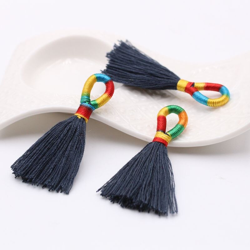 Lote de 5 unidades de borlas de seda y poliéster de 6CM para costura, accesorios para cortinas, joyería, pendientes, accesorios para boda: Y  5PCS