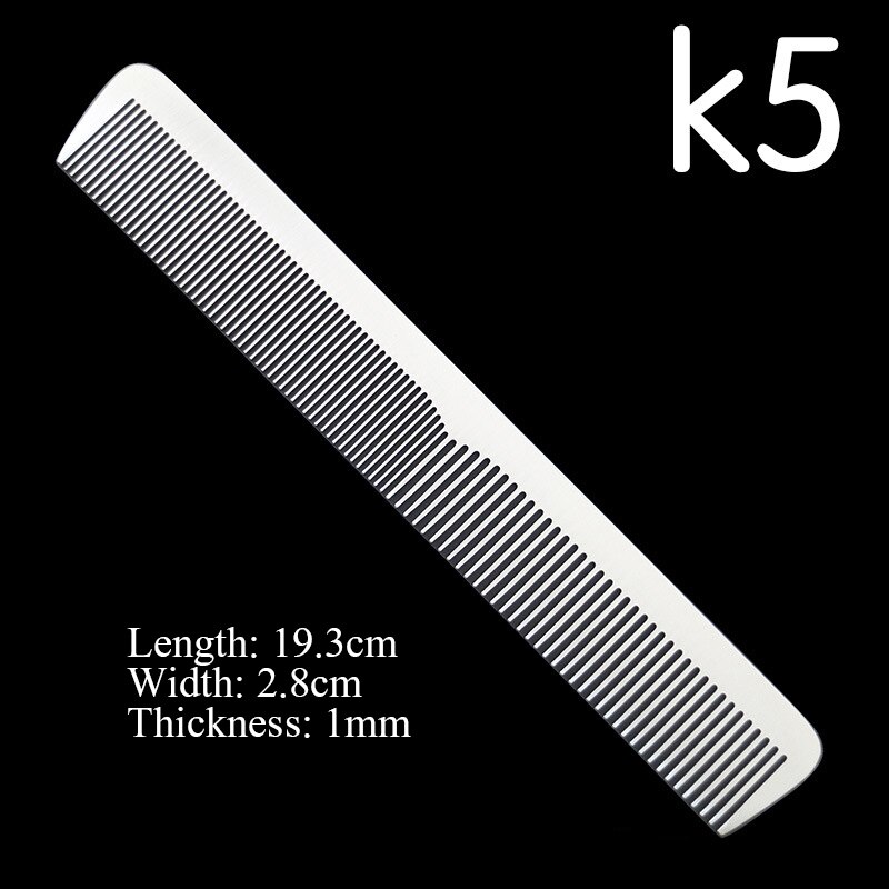 Kapper Salon Haar Knippen Kam Ultra-Dunne Rvs Silver Metal Kam Barbershop Kappers Haar Knippen Tools Kammen: K5 Comb