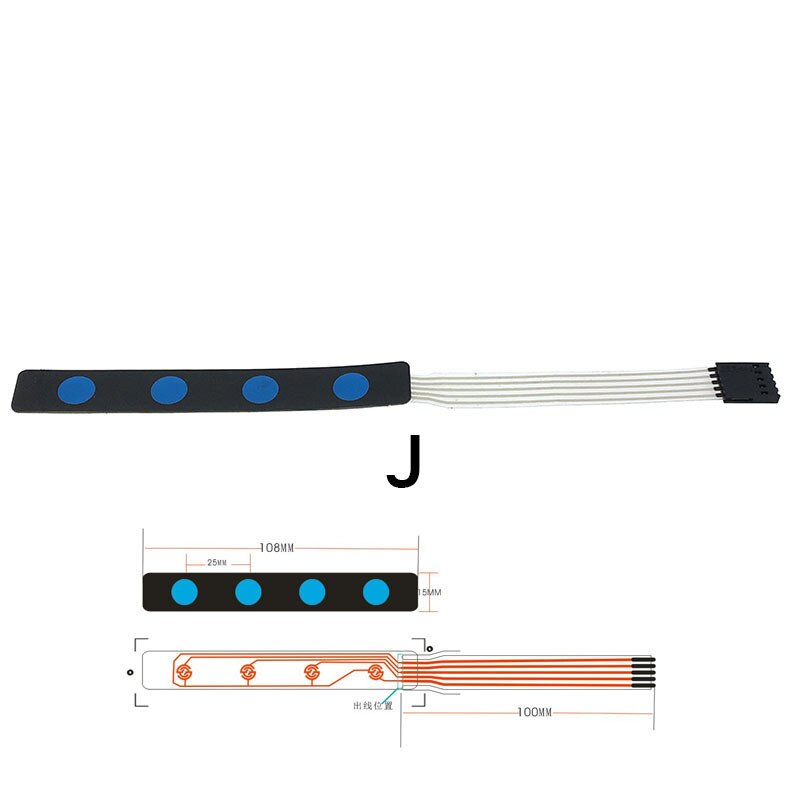 1 2 3 4 12 16 20 przycisk klucza przełącznik membranowy 1x4 3x4 4x4 4x5 klawiszy macierzy macierzy klawiatura panelu sterowania DIY zestaw do Arduino: J
