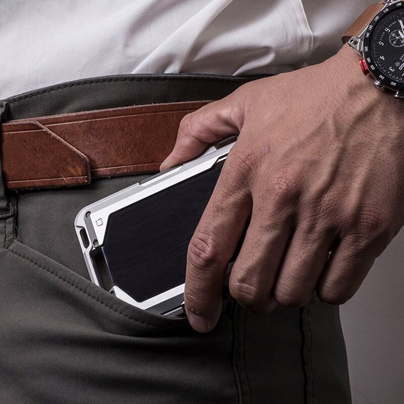 NFC Rfid Metal Bank Credit Card Holder Men Women Minimalist Wallet Male Cardholder porte carte Billetera case for badges choker