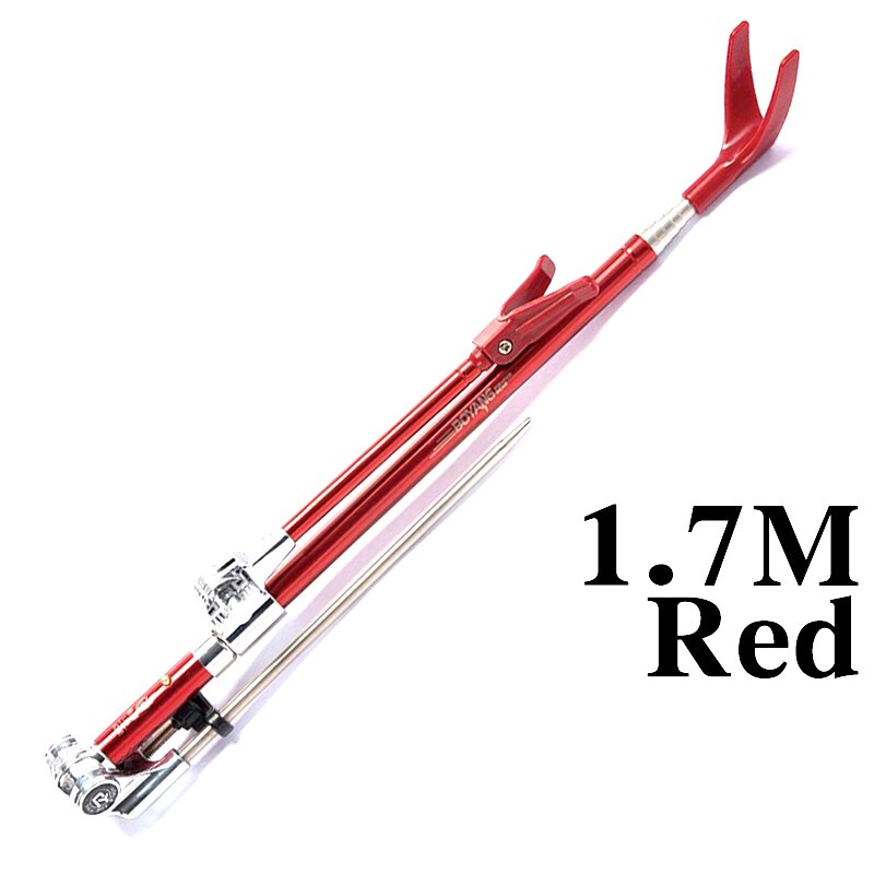 Fiskestang beslag vinkel justerbar håndstang holder 2.3m 2.1m 1.7m 1.5m teleskop fiskeværktøj rustfrit stål: 1.7m røde