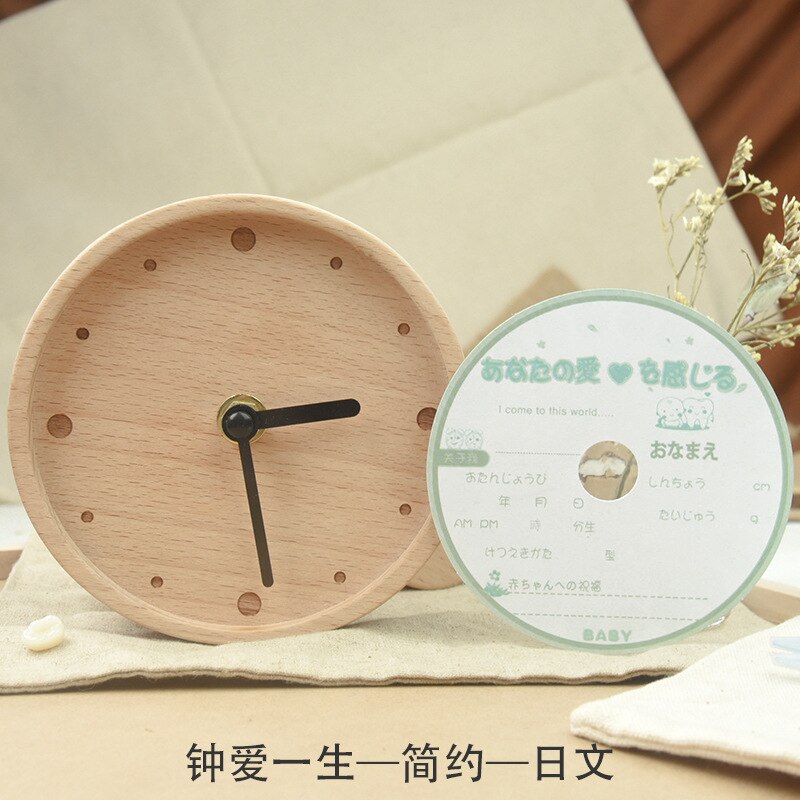 Ya wu horloge en bois fille et garçon bébé Lanugo bébé dents boîte enfants anglais japonais foetus cheveux dents boîte de rangement: Simple Japanese