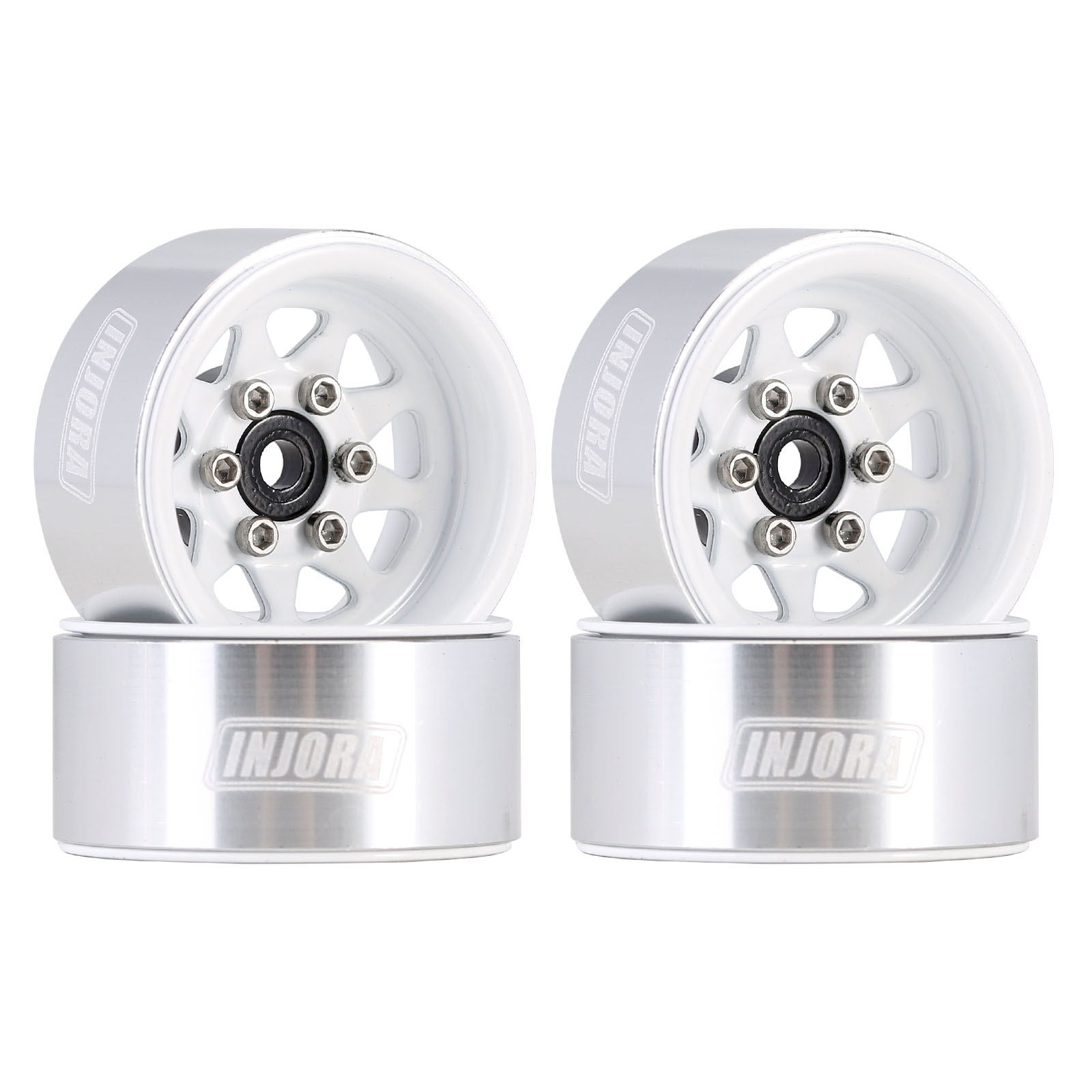 INJORA 1.0 Beadlock Velg Diepe Schotel Negatieve Offset 3,78 mm Gestempelde Stalen Naaf voor RC Crawler Auto Axiale SCX24 TRX4M (W1004): Rood