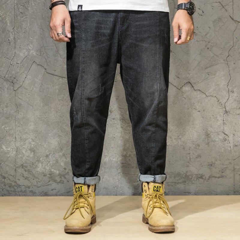 Grande taille Jean hommes 7XL 160KG vêtements pantalon Homme Stretch droit pantalon ample Denim bleu Plus Jean déchiré pantalon 44 46