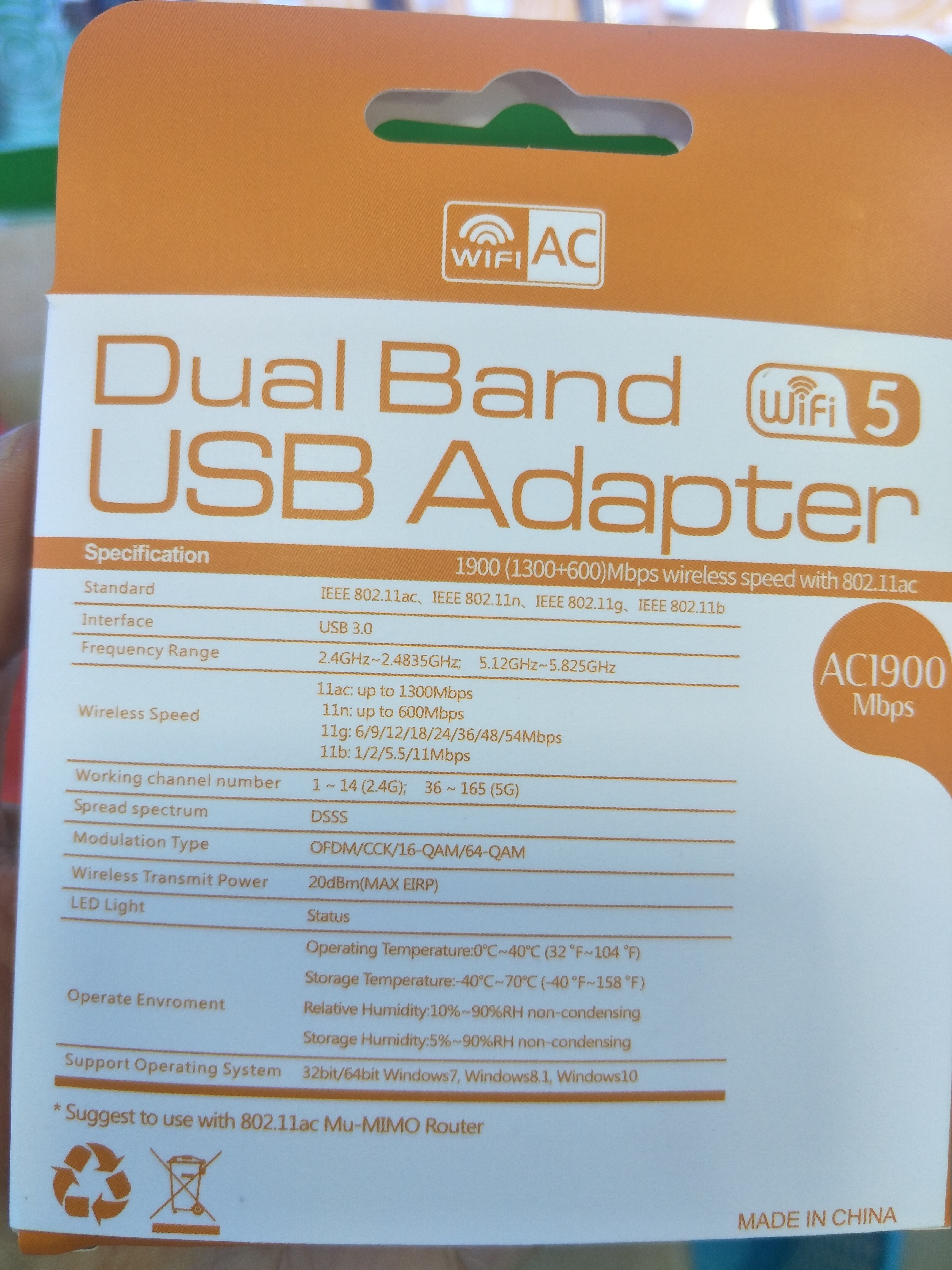 USB3.0 Wifi Adapter 1200Mbps 1900Mbps Dual Band 2.4Ghz + 5.8Ghz Wifi Dongle 802.11AC Netwerkkaart Usb 2 Antennes Hi-Speed