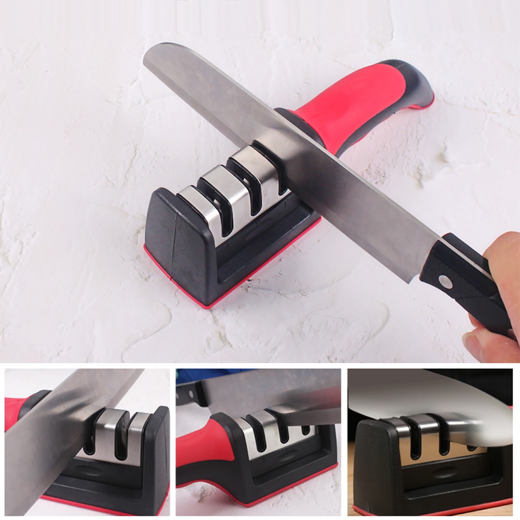 Sharpener Kitchen for Straight and Serrated Knives 3 Stage with Diomand Abrasive Knifes Sharpener Household Sharpener Stone: Default Title