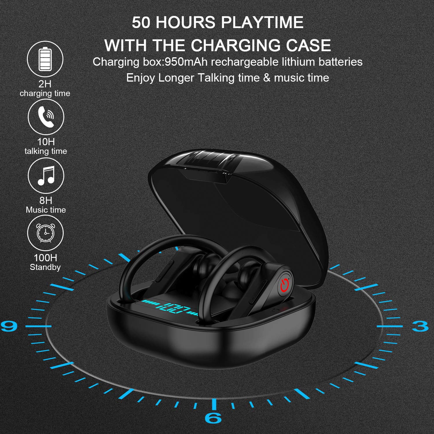 Draadloze Bluetooth 5.0 Hoofdtelefoon Voor Huawei P40 P30 P20 Honor V30 Nova 7 5Z Mate 20X30 40 Pro 5G Telefoons Oorhaak Oortelefoon