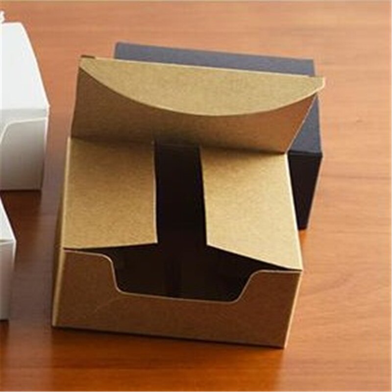 Kleine Kraft papier Kasten braun weiß schwarz karton handgemachte seife Kasten süßigkeiten schmuck verpackung Kasten Karton Karton