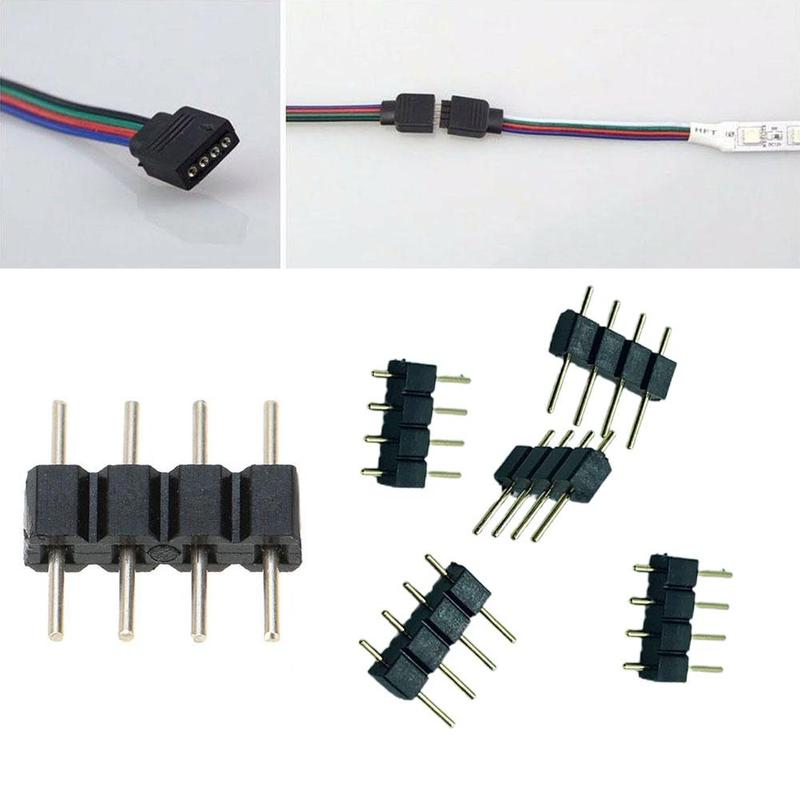 4-- pins mannelijke naar mannelijke stekkerconnector 3528 5050 rgb led-lichtstrip  e3 z 7