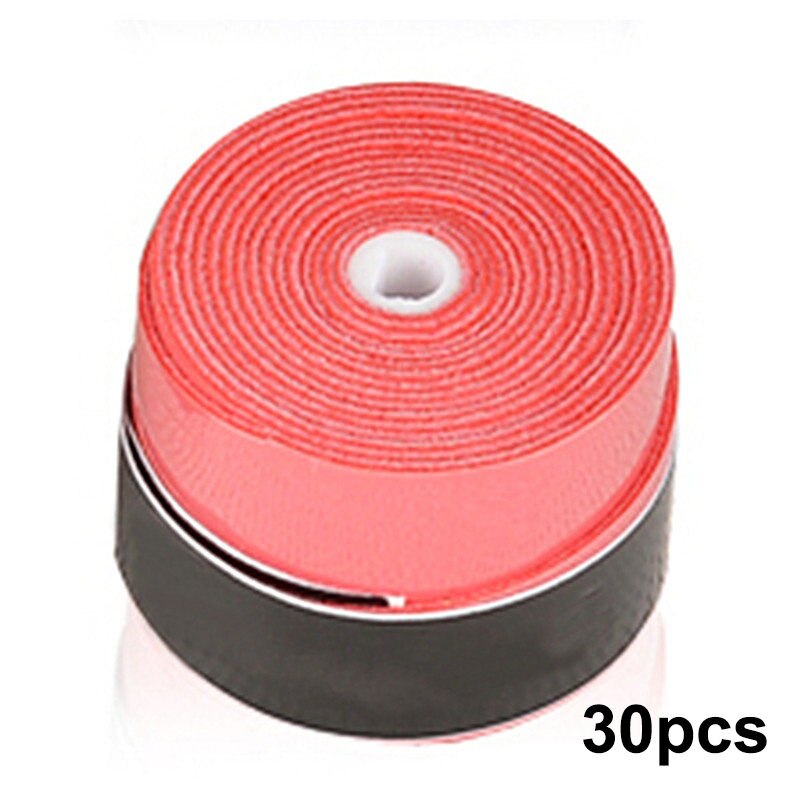 20 stk 30 stk anti-skli myk absorberende svette pustende tennisracket grep overgrip badminton squash tape: Rød 30 stk