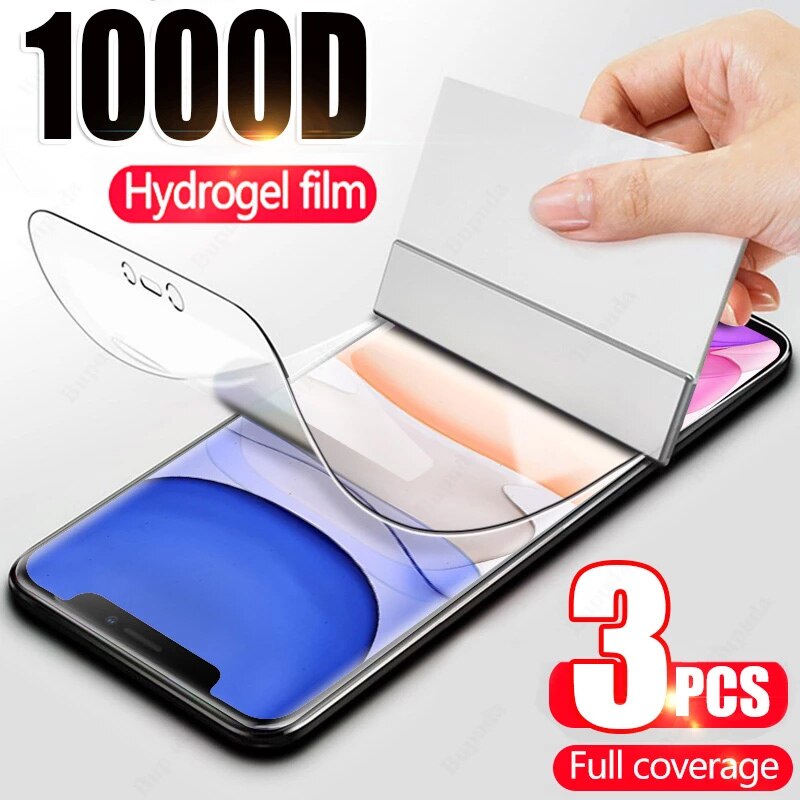 3Pcs Hydrogel Film Screen Protector For iPhone 7 8 Plus 6 6s 12 11 Pro Xs Max Soft Protective Film On iPhone X XR SE 2 Not Glass