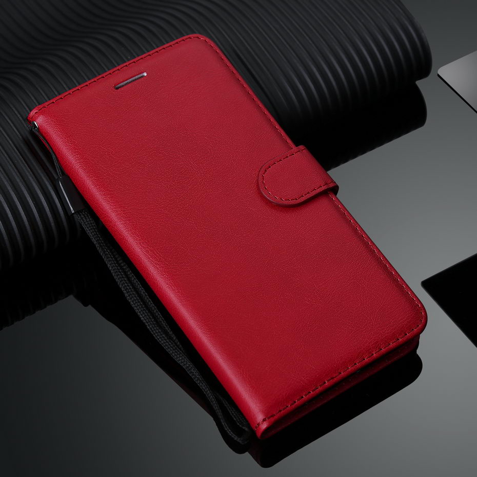 Honra 9a caso para huawei honra 9a MOA-LX9N caso carteira de couro da aleta para huawei honra 9a caso do telefone coque funda: Red