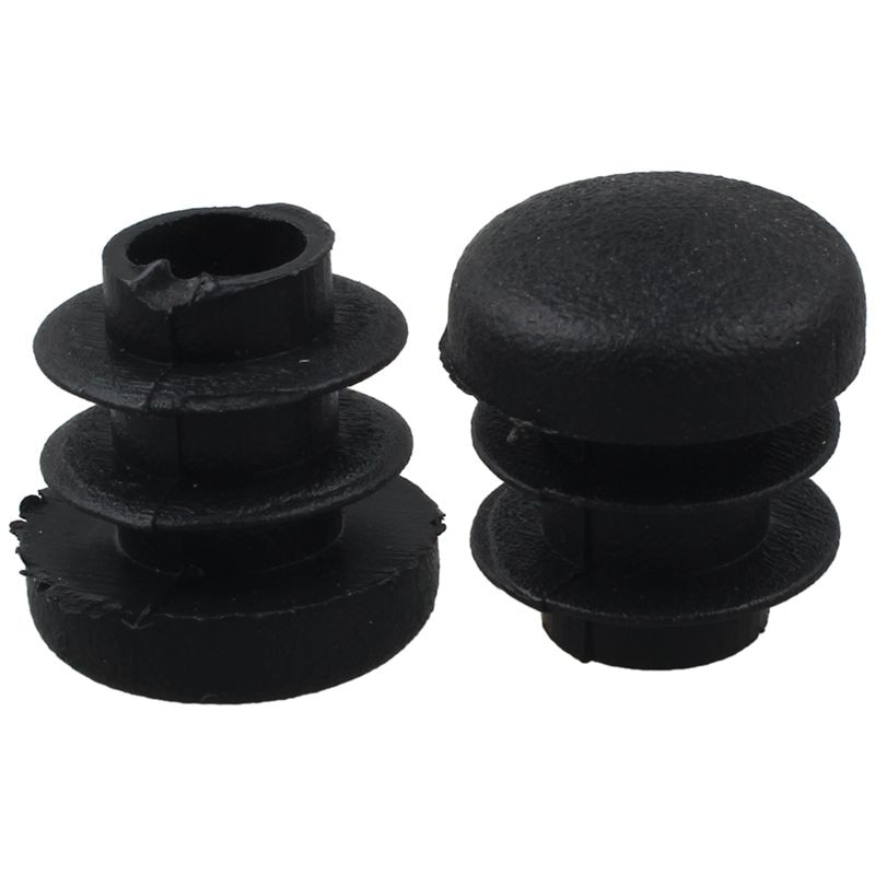 Black Plastic 14mm Diameter Blanking End Caps Round Tube Insert 10 Pcs: Default Title
