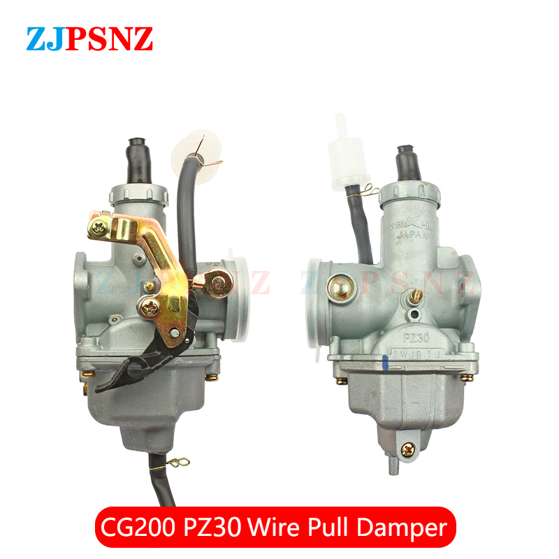 Motorcycle Carburetor PZ26 PZ27 PZ30 Hand Cable Chock Carb For CG 125cc 150cc 175cc 200cc 250cc Dirt Bike ATV Quad Go Kart: Red