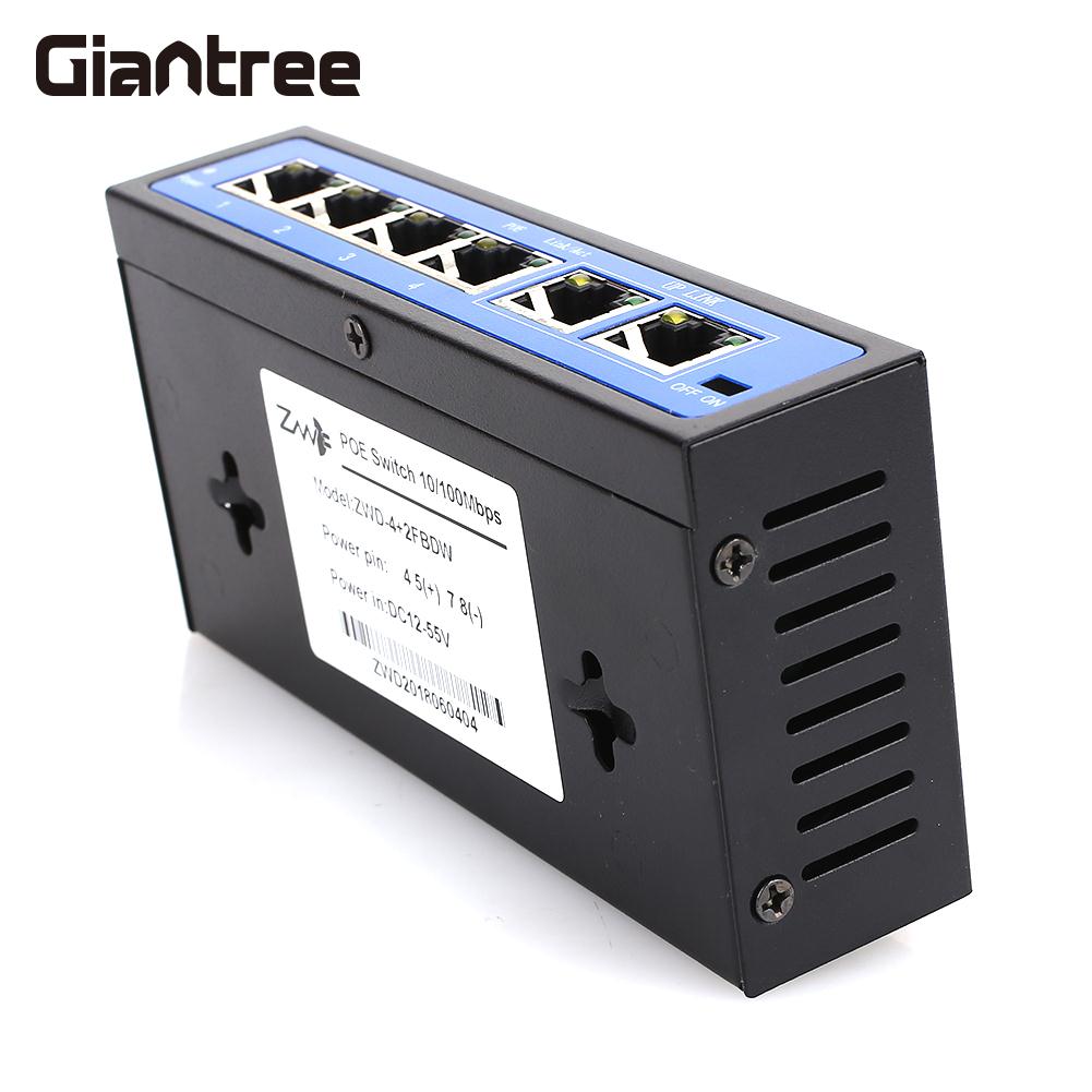 POE Ethernet Switch 4 PoE Injector Poe Camera Universal Switch 10/100 Mbps Home Network Switches Router 4+2 Ports