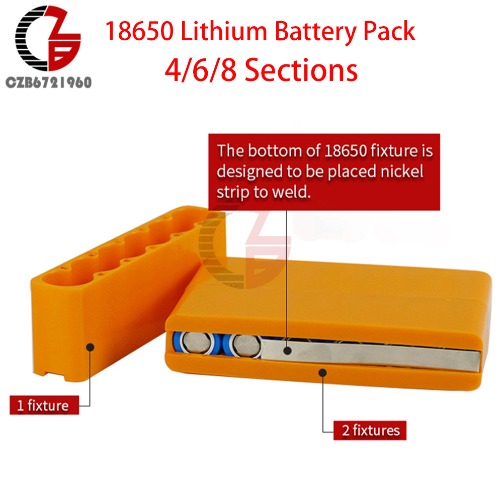 18650 Lithium Battery Pack Fixture Single Row Double Sided Spot Welding Plastic Fixed Fixture Battery Packs Soldering Tool