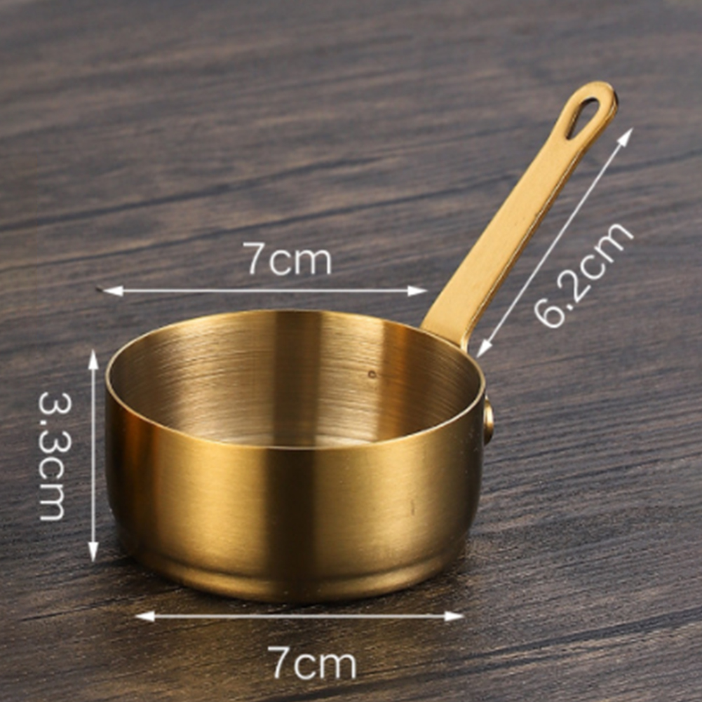 Roestvrijstalen melkpot Steelpan Anti-aanbak kleine pan Minipotten met handvat voor het opwarmen van melkkokken Papnoedels: Light Grey