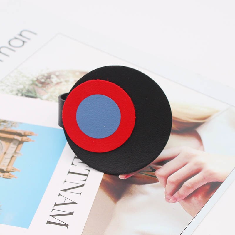 Handgemachte Leder Armbänder Für frauen Handgelenk Farbe kreis Schmuck Klassische Punk Stil Leder Kette Armbänder Mädchen: 3