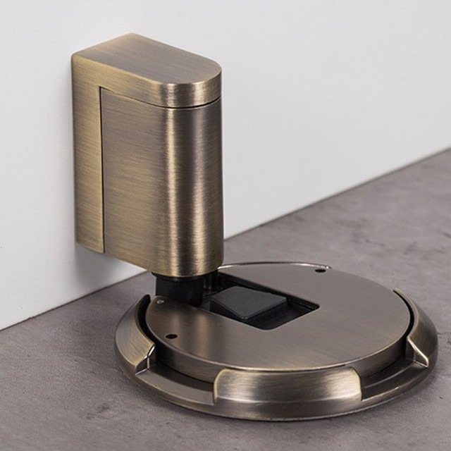 Mechanical Heavy-duty Doorstop Accessories Nail-free Sticker Zinc Alloy Heavy Duty Door Stop Non-Punch Adjustable Height: copper