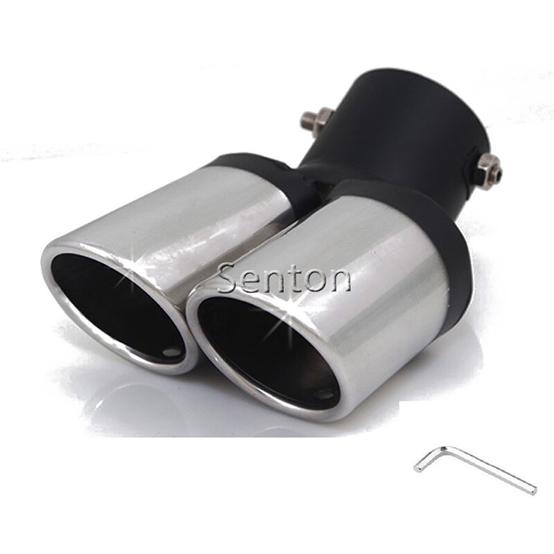 1pcs Car Twins Rear Exhaust Tip Muffler Tail Pipe Throat Modification For Kia Rio Soul Forte Accessories