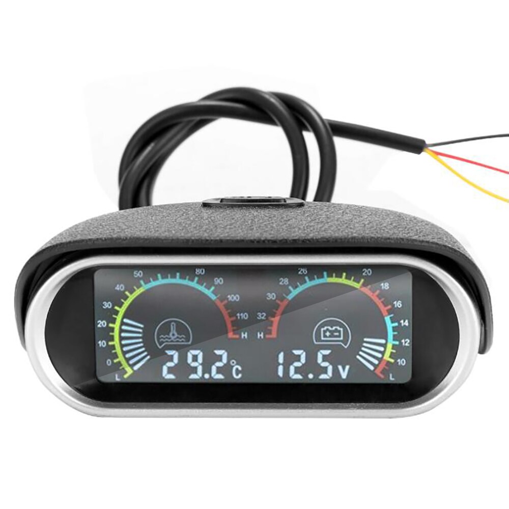2 In 1 Lcd Auto Wasser Temp Gauge Temperatur Sensor 10Mm Meter Voltmeter Spannung Messgeräte Digitale Horizontale Gauge 12V 24V