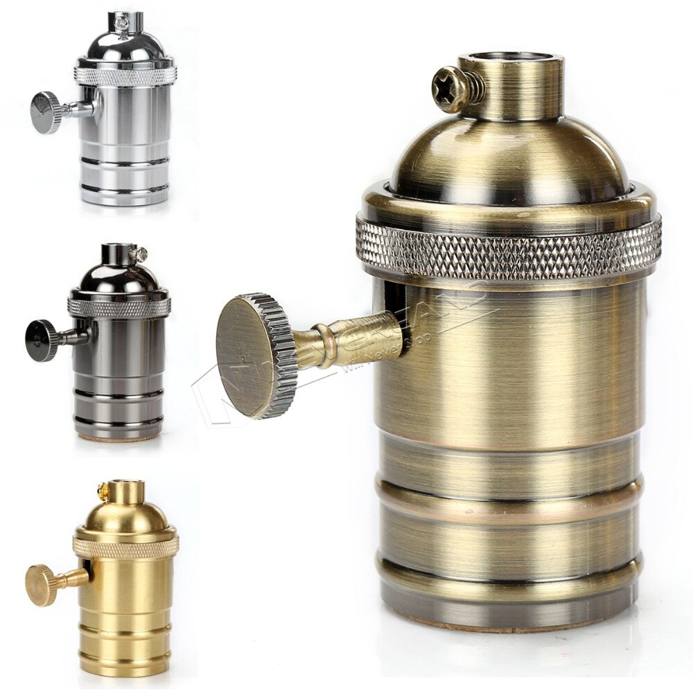 Vintage E27 Lamphouder Loft Industriële Stijl Messing E27 Socket Edison Lamphouder Base Voor Hanger Plafondlamp