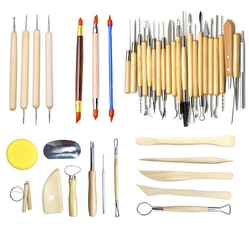 Polymer Clay Tools Modeling Clay Sculpting Tools Dotting Pen Silicone Tips Ball Stylus Pottery Ceramic Clay Indentation Tools: Set of 42