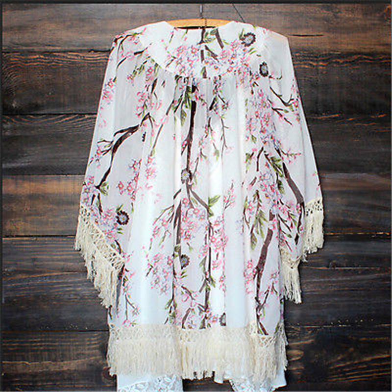 Tropical Chiffon Beach Cover Up Tie Top - Multi main image 0