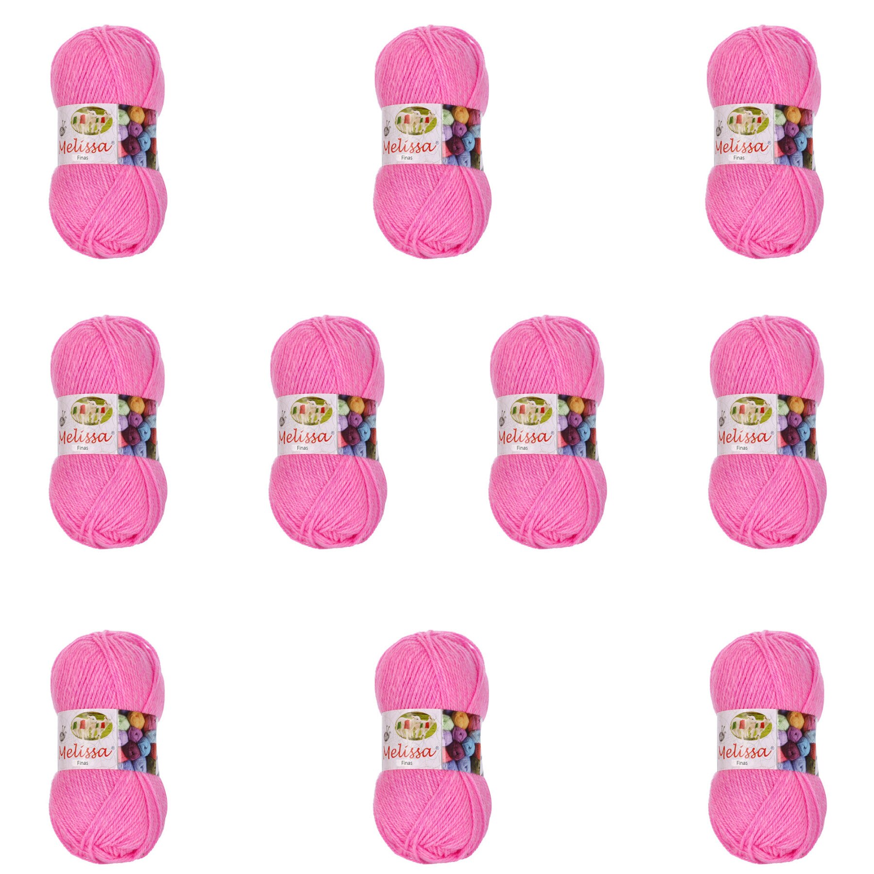 Melissa-Hilo de lana acrílica para tejer y crochet, hilo de lana de primera para manualidades, 10u x 100g: Rosa 7