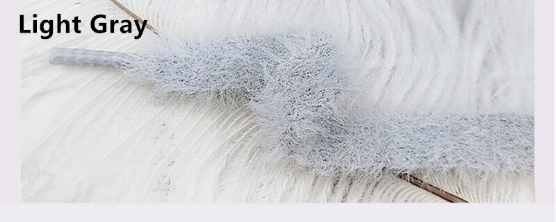 80 Cm/140 Cm Lengte 1 Cm Breedte Harige Oppervlak Schoenveters Vrouwen Mannen Zwart Geel Kleurrijke Lederen Sport Casual schoenen Veters: Light Gray / 100cm