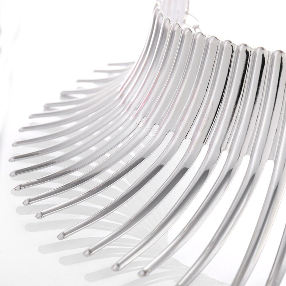 Women Strip Canine Shape Fringe Choker Statement Bib Necklace Jewelry Chic