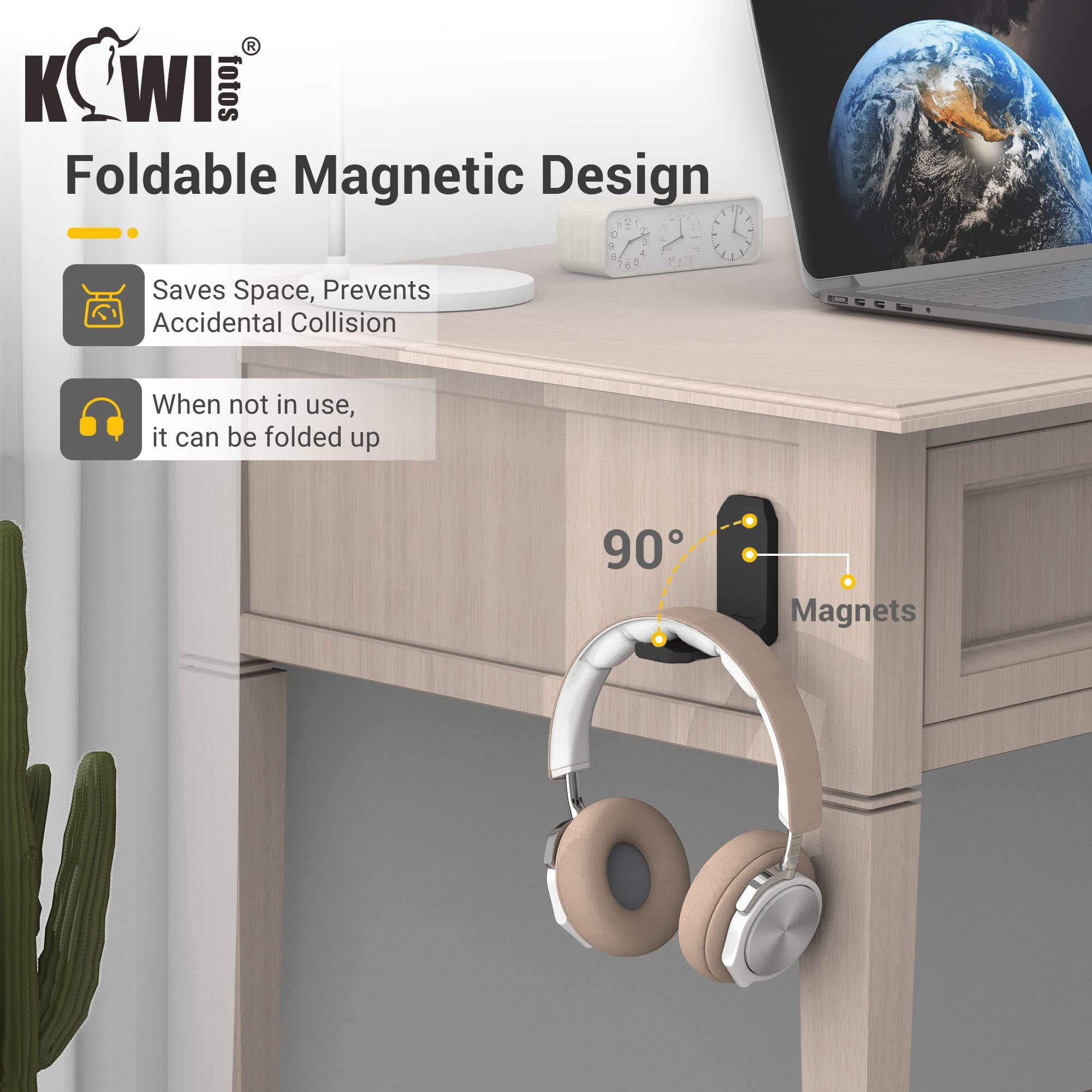 2er Pack Kopfhörer KleiderbüGel PC Spielen Headset Halfter Ständer Kleber Halfter Halterung für Zauberstab faltbare Kopfhörer Haken halterung unter Schreibtisch