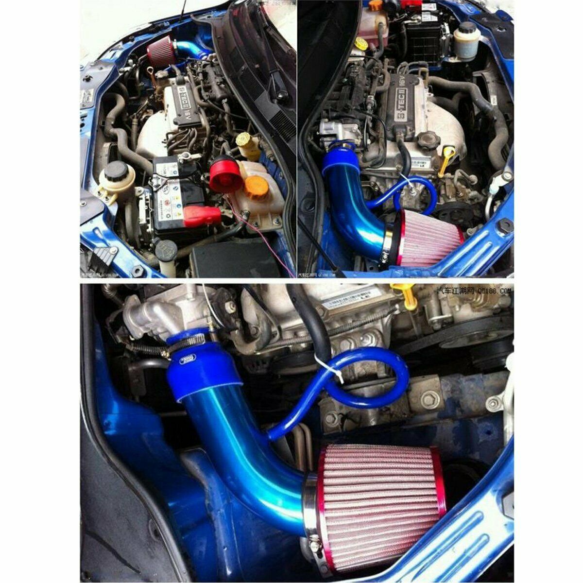 3 "High Flow Cold Air Intake Kit System Luchtinlaatfilter Met Klem Accessoires