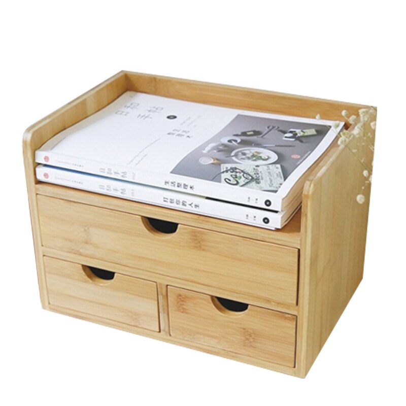 3 Drawer Woodn Document Tray Sundries Tray Wood Janpan Style High End Office Business Tray Office Holder with Drawer Organizer