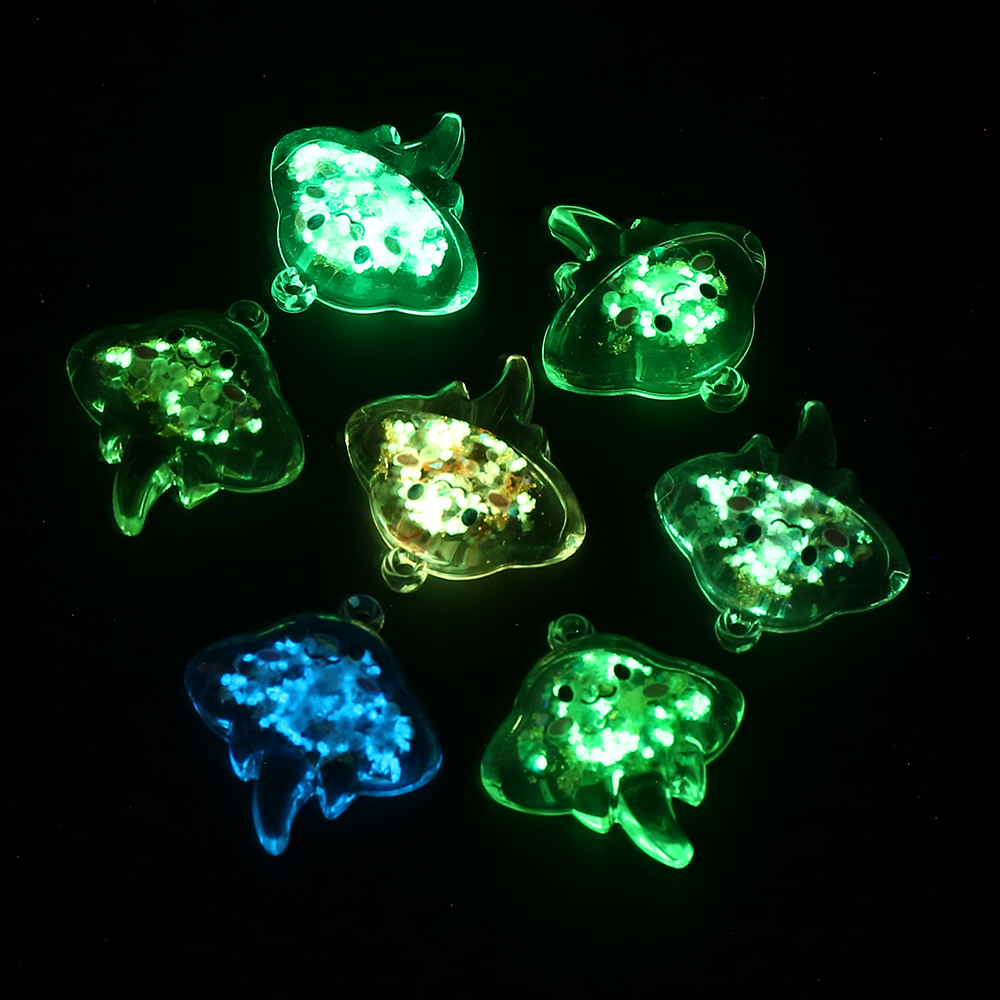 10Pcs 30mm Charm Luminous Resin Pendant Glow-in-the-Dark Colorful Transparent Jellyfish Pendant For DIY Necklace Jewelry Making