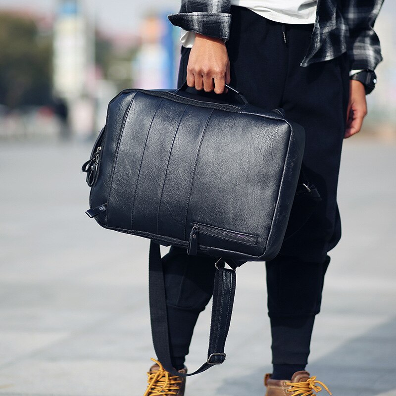Mochilas escolares de cuero sintético para hombre y mujer, bolso Retro informal para viaje de ocio, estudiantes y adolescentes