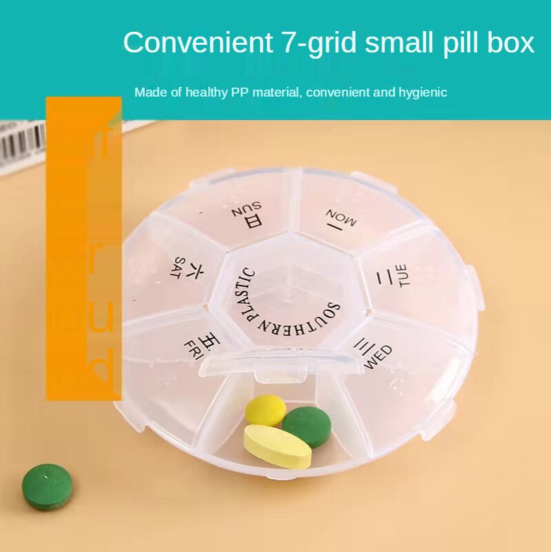 7 päivää mini viikoittain tabletti pilleri säilytyskotelo vitamiini lääkekotelo säiliö pillerirasia kotelo jakaja tablettien säilytys läpinäkyvä laatikko